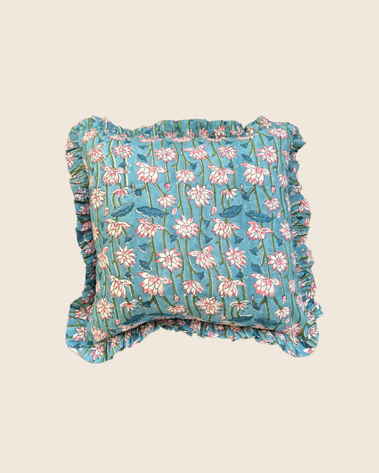 Azure Blossom Square CUSHION