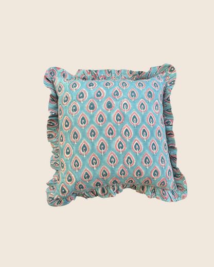 Peacock Blue Square CUSHION