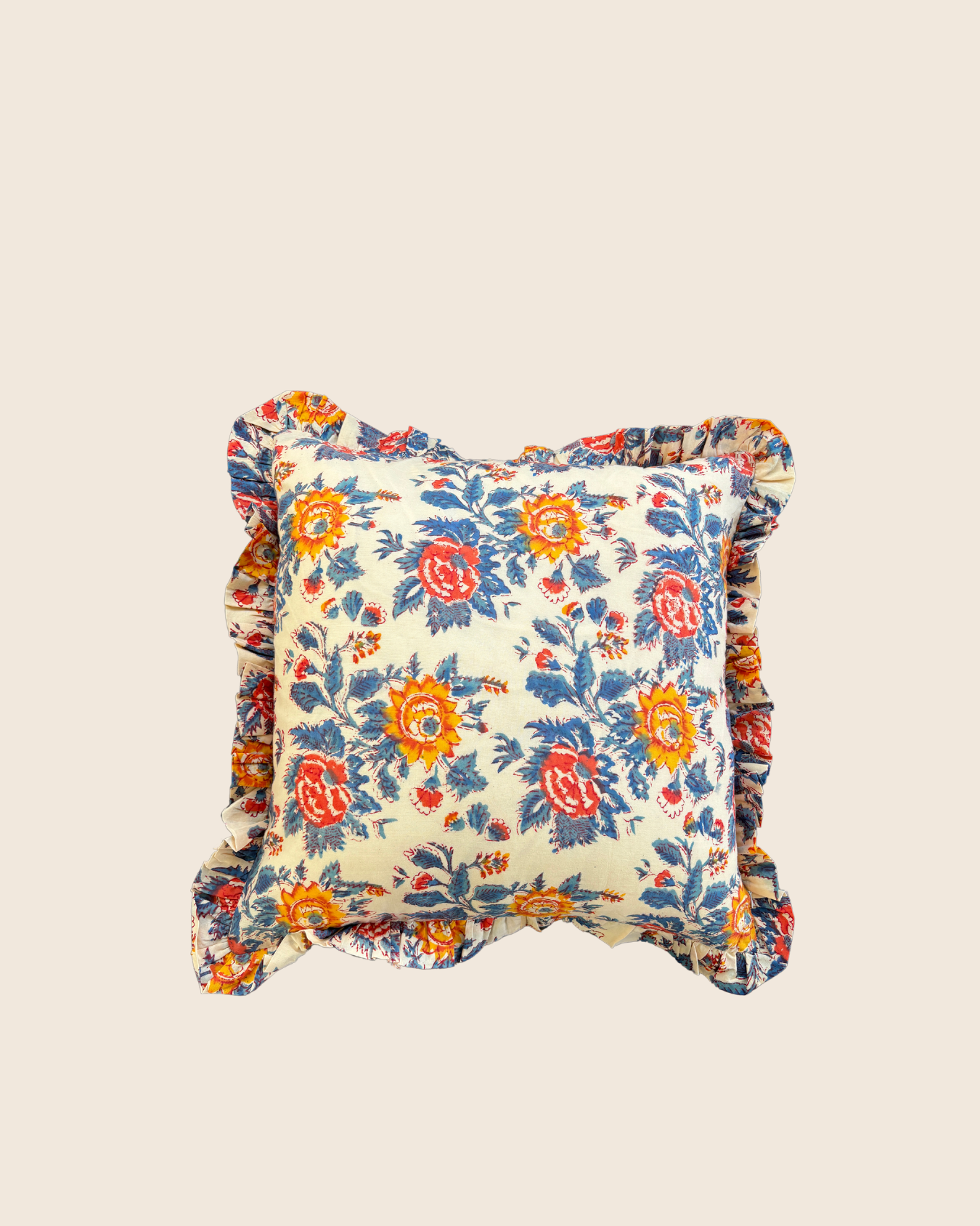 Blue Marigold Square CUSHION