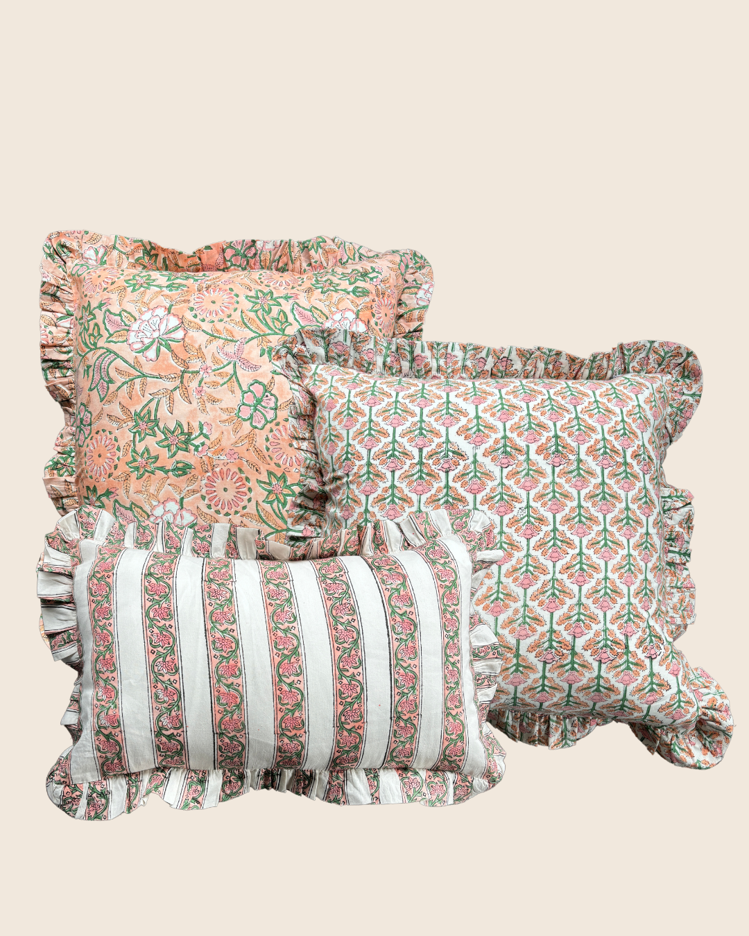 Lotus Blush Peony Cushion Set